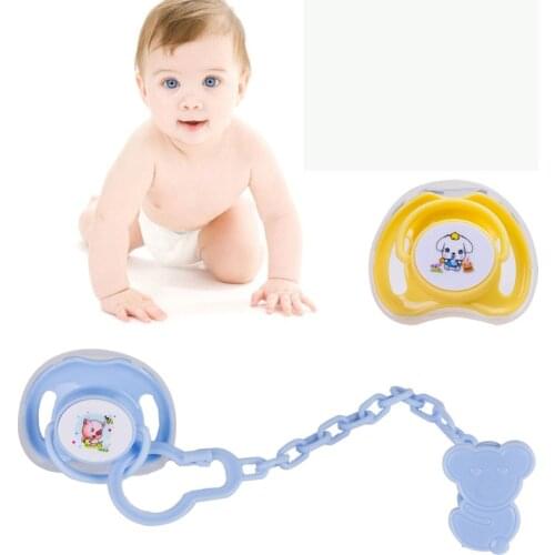 1pcs Cartoon Animals Shape Pacifier Rabbit Bear Clip Chain Holders+Pacifier Nipple Safe Silica gel for Baby Feeding Accessories