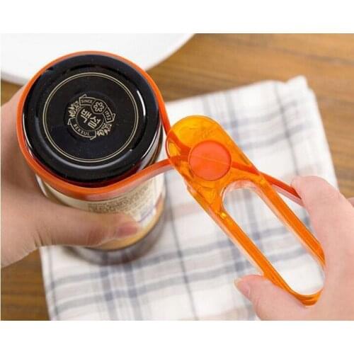 1PC Bottle Opener Anti-slip Can Lid Opener for Beer Bottle Jar Opener Kitchen Accessories Random Color OK 0906