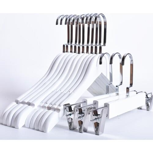 10pcs/lot 24cm-44.5cm Solid wood hanger/White wooden coat hanger/Adult hanger(30pcs can be customized free LOGO)