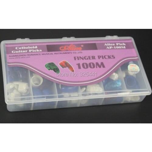 100pcs AP-100M Box-packed Celluloid Finger Guitar Picks Pick Plectrum