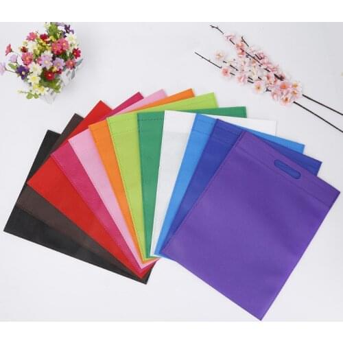 20 pcs Non-woven bag gift bags with handles Treat Bags Solid Color cloth Shopping Bag Multi-use Gift Tote Bags