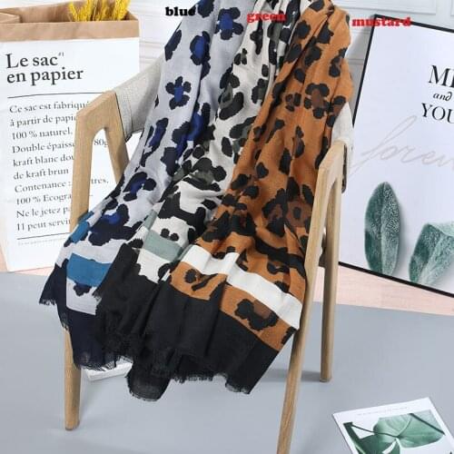 2019 Newest Women Leopard Pattern Cotton Scarf 3Colors 10pcs/lot