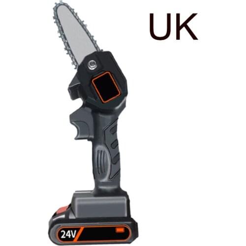 24V 550W Electric Chain Saw With Battery Charger Kit Mini Chainsaw Garden Pruning Hand Tool Woodworking Power Tool UK Plug