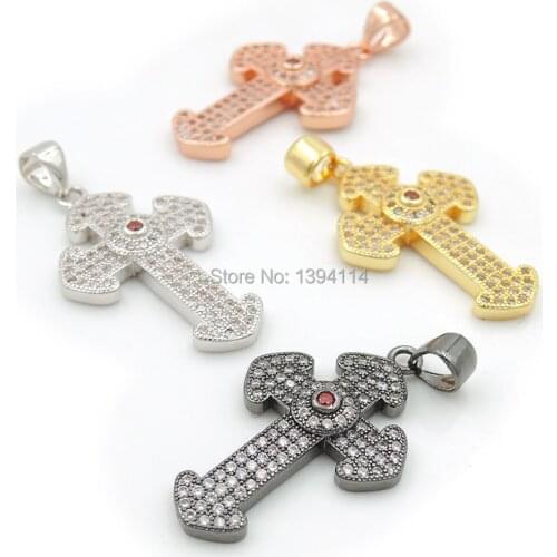 25*17*3mm Micro Pave Clear CZ Arrow Cross Charms Fit For Making Necklaces Jewelry