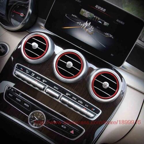 25sets Air outlet sticker/Instrument panel Air outlet decoration ring sticker for Mercedes Benz 2015-2018 C class W205 GLC