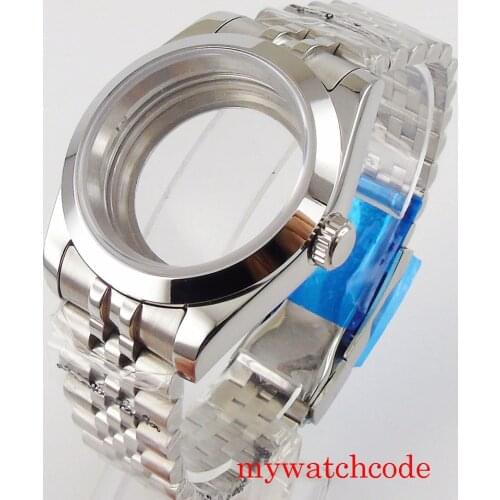 36mm Stainless Steel Watch Case For NH35 NH36 MIYOTA 8215 Mingzhu 2813 ETA 2836 Automatic Moveement Sapphire Glass Jubilee Strap