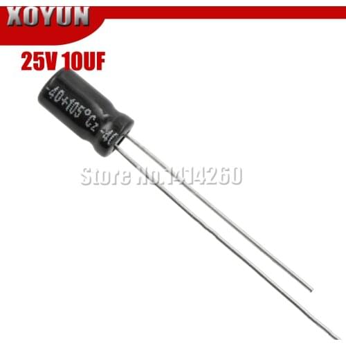 50PCS Higt quality 25V10UF 4*7mm 10UF 25V 4*7 Electrolytic capacitor