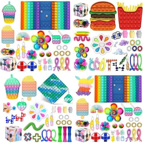 Antistess Fidget Toys Pack Sensory Pushs Bubble Fidjet Toys Children Adult Autism Reliever Stress brinquedos Fidget Toys Set