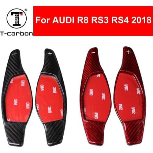 Car Styling Real Carbon Fiber Steering Wheel Shift Paddle Shifter Extension For AUDI Audi R8 2018 RS3 RS4 2018 Interior Inner
