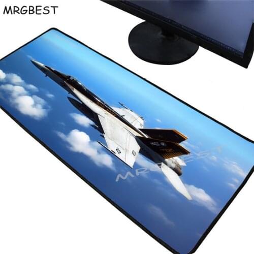 MRGBEST Large Mouse Pad Csgo Black Lock Edge Aircraft Fighter PC Laptop Desk Mat Rubber Non-slip Custom Personalized Carpet Xxl