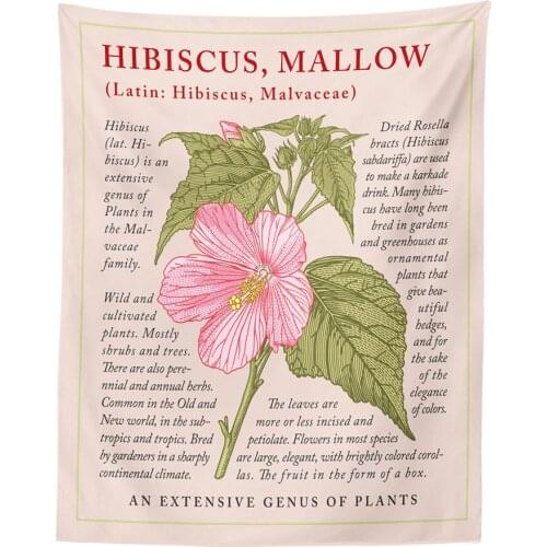 Botanical Wildflower Tapestry Wall Hanging Flower Reference Chart Plants Genus Bohemian Tapestries Psychedelic INS Home Decor