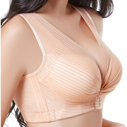 Big size bra Lace embroidery gathers comfortable ladies sexy big cup plus size bra