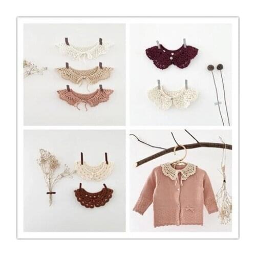 Kids Bibs Shawl Pure Cotton Collar Baby Bibs Handmade Babie Knit Collar Kids Baby Cute Hollw Out Lace Collar Scarf Accessories