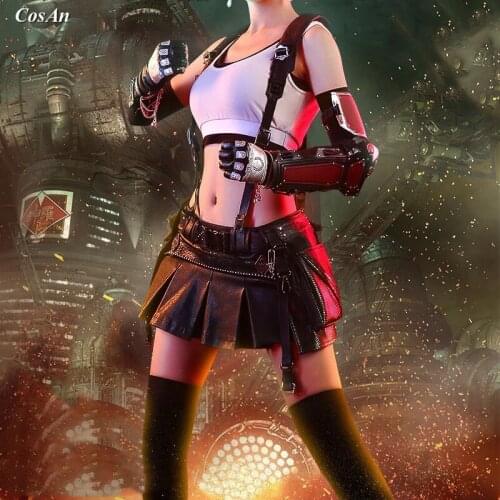 Hot Game Final Fantasy 7 Remake Tifa Lockhart Cosplay Costume Lovely Battle Uniform Female Activity Party Role Play Clothing