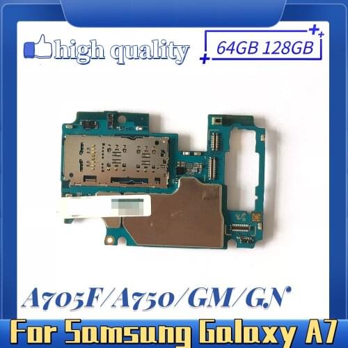 64GB 128GB Motherboard For Samsung Galaxy A70 Mainboard A705F A705GM A705GN A750F 1 SIM 2 SIM Unlocked Logic Board MainBoard