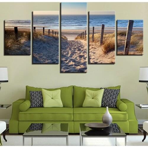 Modular Canvas HD Prints Posters Home Decor Wall Art Pictures 5 Pieces Beach Paintings No Frame