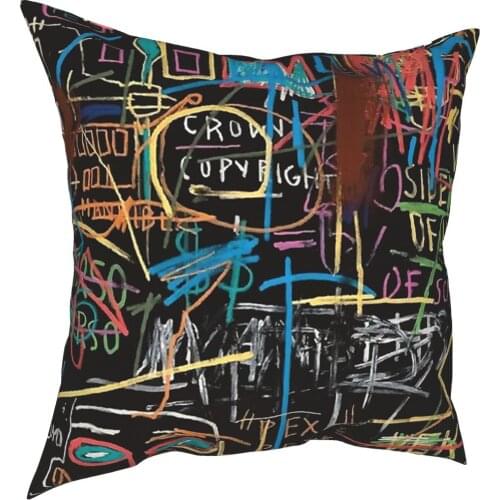 New York Atreet Art Pop Abstraction Basquiat Pillowcase Decoration Cushion Cover Throw Pillow for Home Double-sided Printing