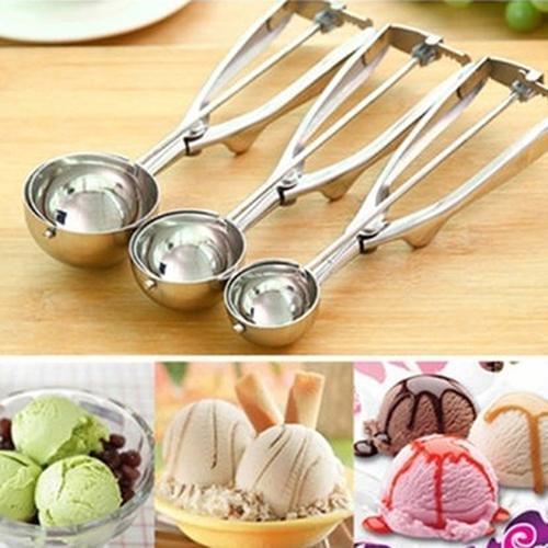 Stainless Steel Ice Cream Scoop Ice Ball Maker Frozen Cookie Dough Meat Balls Ice Cream Spoon Tools Watermelon Spoon