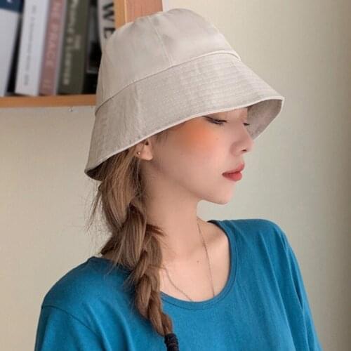 Men women Solid Bucket Hat Two side Wear Unisex Bob Caps Hip Hop Gorros Summer Panama Cap Beach Sun Fishing boonie Hat