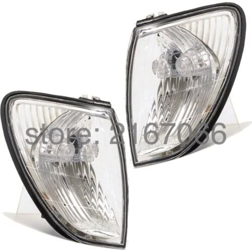 Front Turn Signal Light fits Toyota Land Cruiser 100 - 2000 2001 2002 2003 2004 2005 White Marker Parking Corner Pair