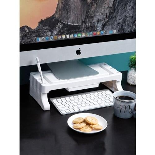 Monitor Stand Riser Multi-function Cervical Health Desktop Holder Bracket with Drawer Storage Organizer Home Office Laptop PC