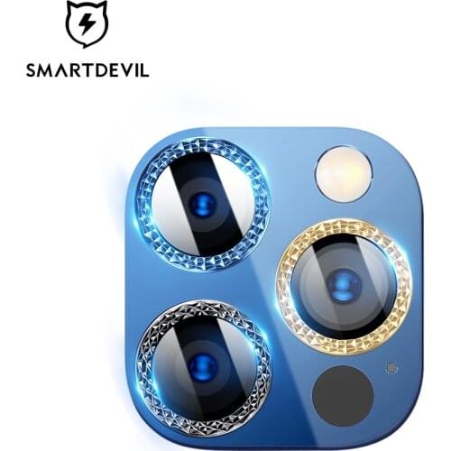 SmartDevil Lens Protector For iPhone 12 Pro Max 12pro mini Rhombus Diamond Alloy Lens Film Ring Full Screen Rear Camera Glass