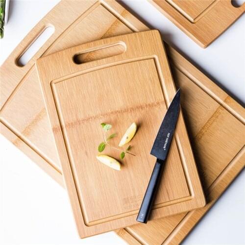 Natural Bamboo Chopping Blocks Thickened Wood Food Plate Wooden Pizza Sushi Bread Tray Vegetable Cutting Board Kitchen Tools