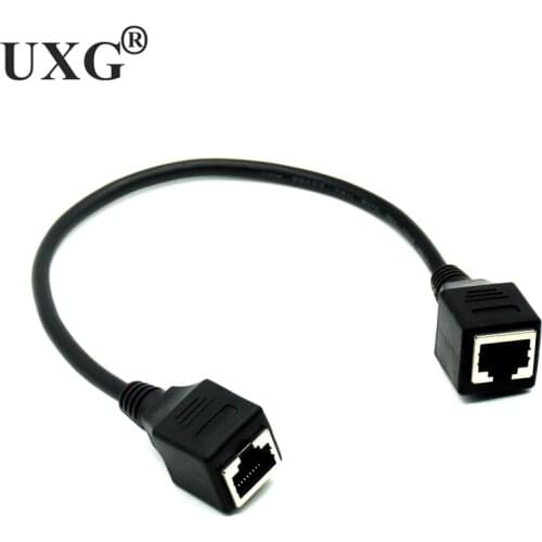 RJ45 Connector Cat7/6/5e Ethernet Adapter 8P8C Network Extender Extension Cable for Ethernet Cable Female to Female 30cm 60cm