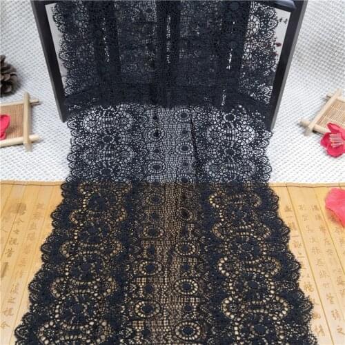 RR2006-1 20CMSexy black elastic lace lace accessories decorative hollow out dress fabric while in perspective