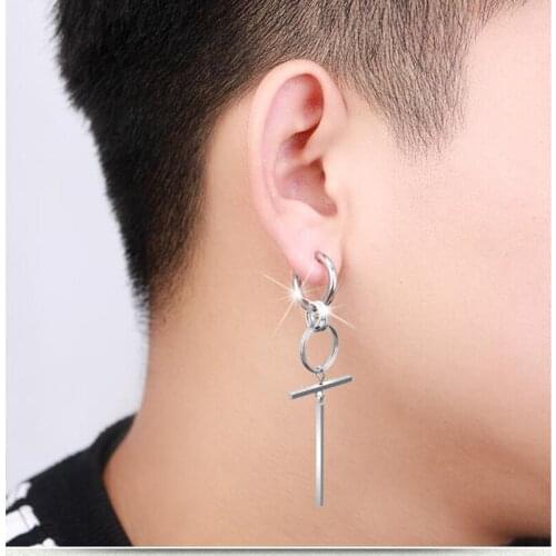 1 Piece New Circle Earrings Korean Fashion Long Men Boys Drop Earring For Women Men Kpop Earings Friendship Gifts Dropshipping