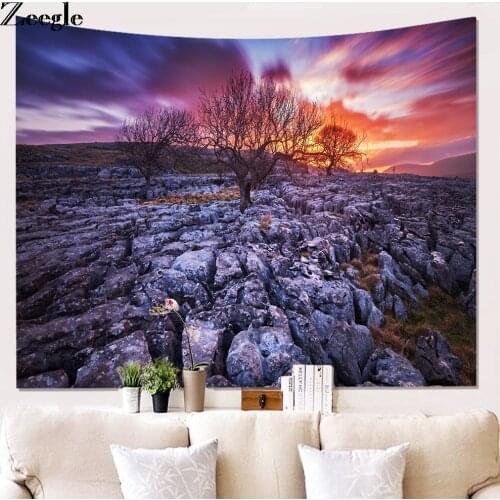 Zeegle Natural Scenic Tapestry Creative Wall Carpet Printed Natural Tapestry for Living Room Bedroom Home Decor Wall Hanging