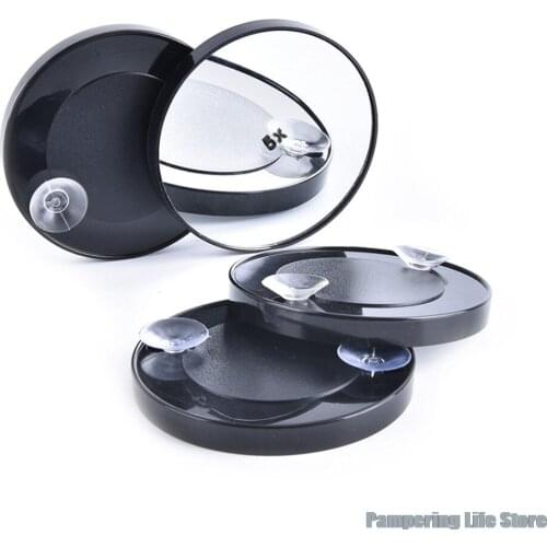 1pcs Black 3/5/10/15X Magnifying Make Up Shaving Travel Bathroom Shower Suction Cup Beauty Mirror