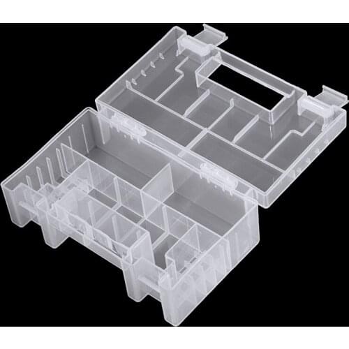 1pc Portable Hard Batteries Storage Box Plastic AA AAA C Battery Clear white Healthy Case Holder Organiser For Home office