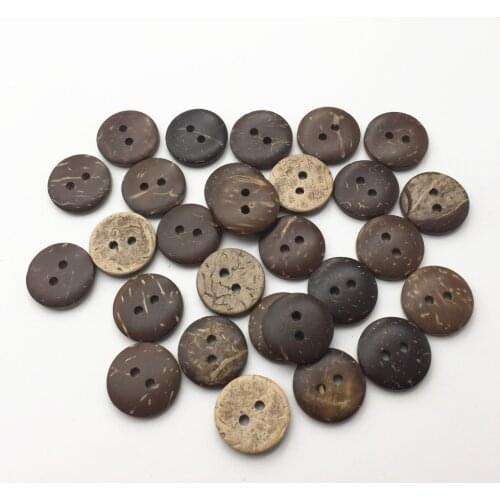 200pcs/lot 13mm Brown Natural Coconut Buttons Round Sewing Accessories Shirt Button Cardmaking Scrapbooking