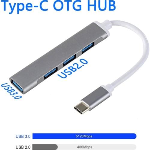 4in1 OTG HUB Computer Adapter U Disk Port USB 2.0 USB 3.0 Type-c Mobile Phone File Data Transfer Computer Equipment Connector