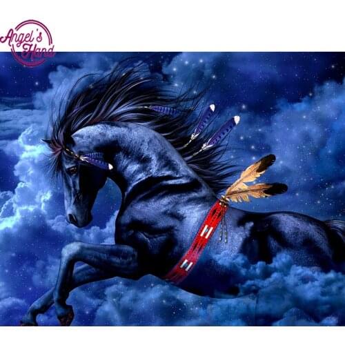 5d Diy Diamond Painting black horse Full Square Diamond Embroidery Cross Stitch Rhinestone Mosaic Home Christmas gift