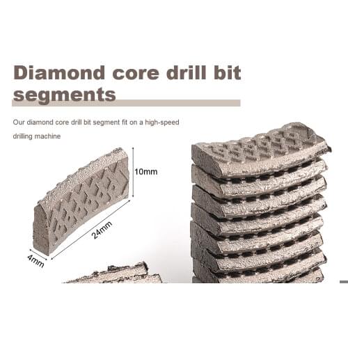 DC-XDSCB02 X shape diamond core drill bit segments 24x4x10mm wet drilling for concrete