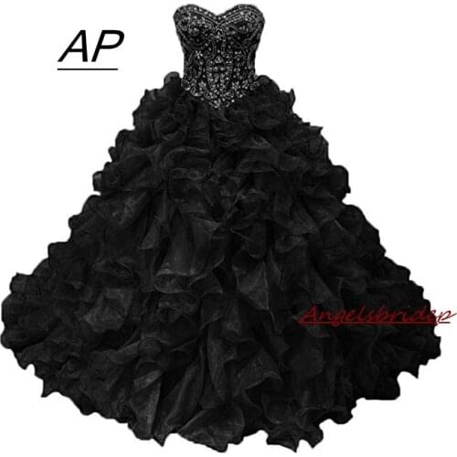 ANGELSBRIDEP Charming Quinceanera Dresses 2021 For 16 Years Crystal Beaded Organza Ball Gown Vestidos De Anos Formal Party Gown