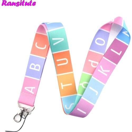 English Letter ID Lanyard Key Mobile Phone Rope Accessories Fashion Neckband Mobile Phone Decoration Gift R683