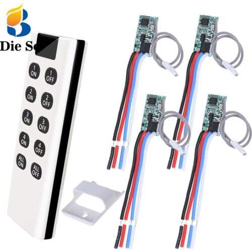 Diese Wireless Remote Control 433mhz Transmitter DC 3.6V 6V 12V 24V 1CH Relay Receiver for Power LED Lamp Light home appliance