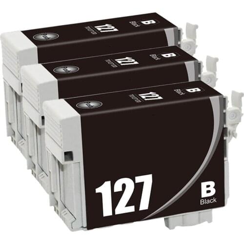 3 Black Pack 127 Ink Cartridge Compatible With Epson Stylus NX625 NX530 WorkForce 633 630 635 840 645 WF-7010 WF-7510 WF-7520