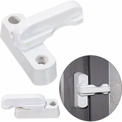 1 PCS Window Door Lock Sash Security Swing Lock Latch Home Housing Safely Opening + Closing Handle Lock Plastic White