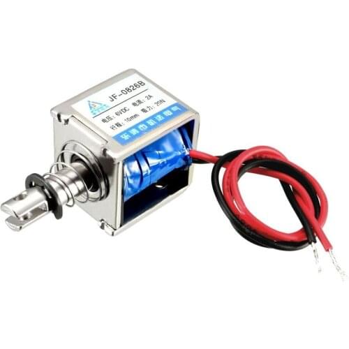 JF-0826B DC 24V 350mA 20N 10mm Pull Push Type Open Frame Linear Motion Solenoid Electromagnet