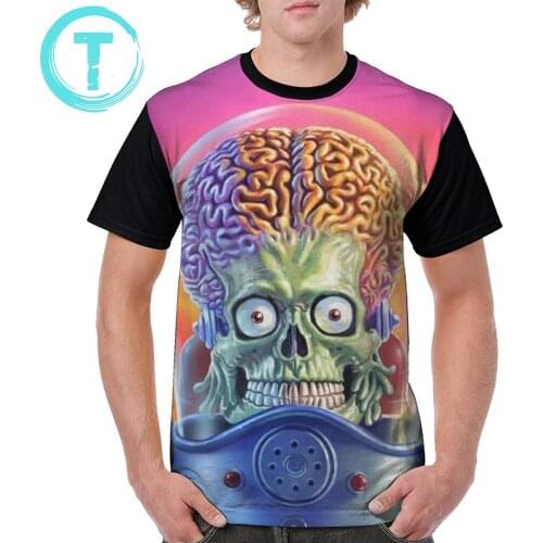 Mars Attacks T Shirt Mars Attacks T-Shirt Funny Short Sleeve Graphic Tee Shirt Male 5x Polyester Streetwear Graphic Tshirt