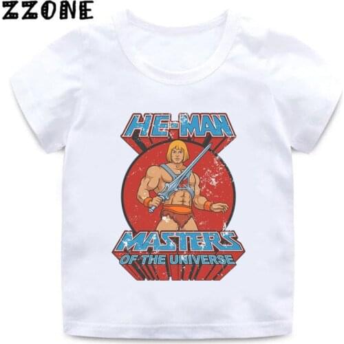 Boys and Girls Masters of The Universe He-Man Cartoon Print T shirt Baby Kids Funny Clothes Children Summer T-shirt