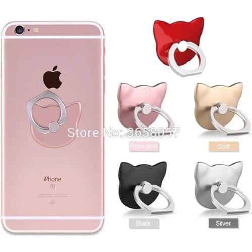 100pcs Phone Ring Holder Cat Finger Ring Holder 360 Rotating Mount Mobile Phone Finger Grip Lazy Buckle Stand