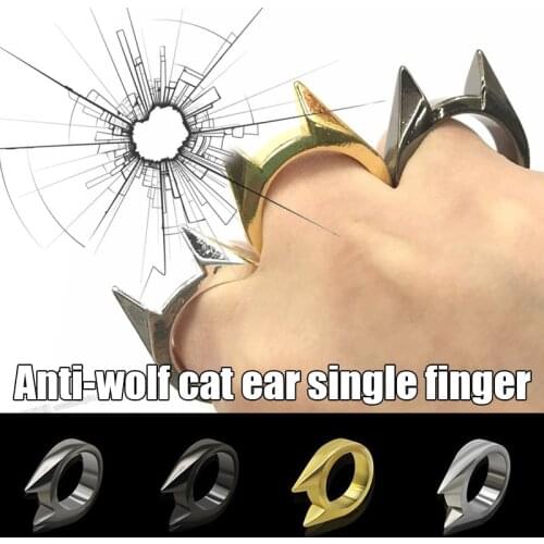 Brass Knuckles Tactical Survival Multi-Functional Self Defense Tool Finger The Latest Cat Self-defense Ring Pulling Woman