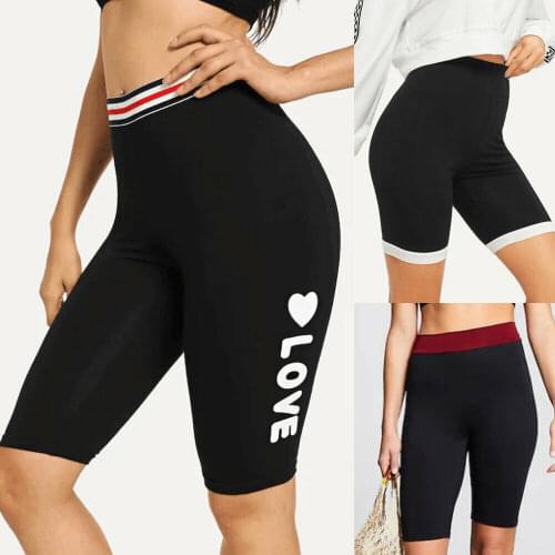 Stitching High Waist Elasticity Yoga Shorts Sport Workout Out Leggings Fitness Sports Gym Running Yoga Athletic Shorts