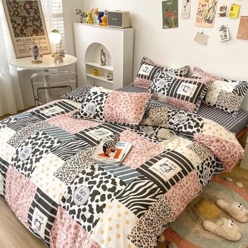 3/4 Pcs Bedding Set Duvet Cover Bed Sheet and Pillowcase Bed Linens Queen King Quilt Cover Flat Sheets Double 150x200 220x240cm