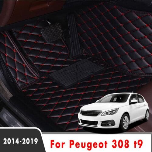 Carpets Car Floor Mats For Peugeot 308 t9 2019 2018 2017 2016 2015 2014 Auto Interior Custom Waterproof Anti Dirty Rugs Covers
